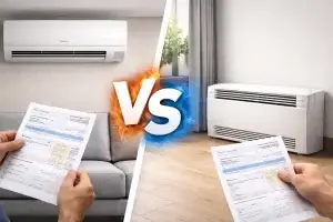 Confronto tra condizionatore split e fan coil con bolletta energetica, per valutare consumi e costi domestici