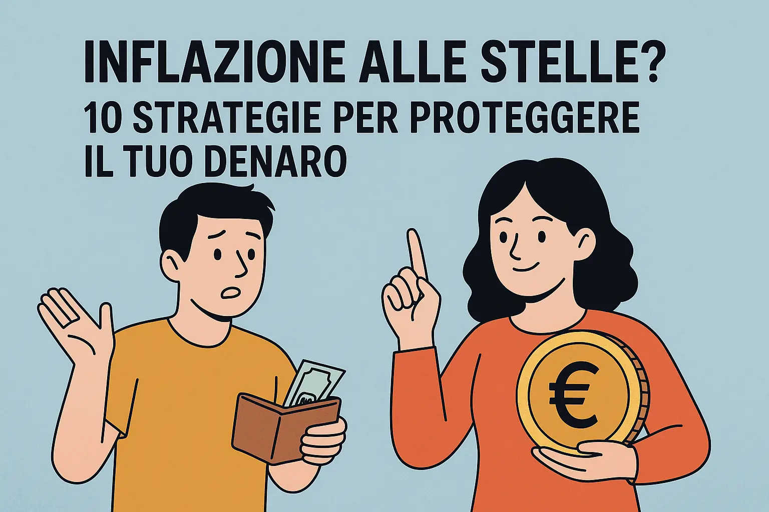 Due giovani che pianificano il budget familiare al tavolo con computer e documenti, simbolo di gestione consapevole del denaro.