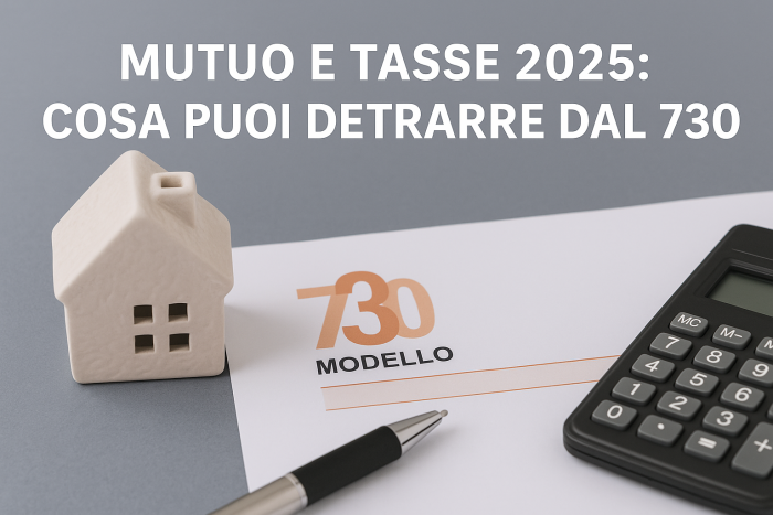 Modello 730 con casa, penna e calcolatrice: guida 2025 alle detrazioni fiscali del mutuo